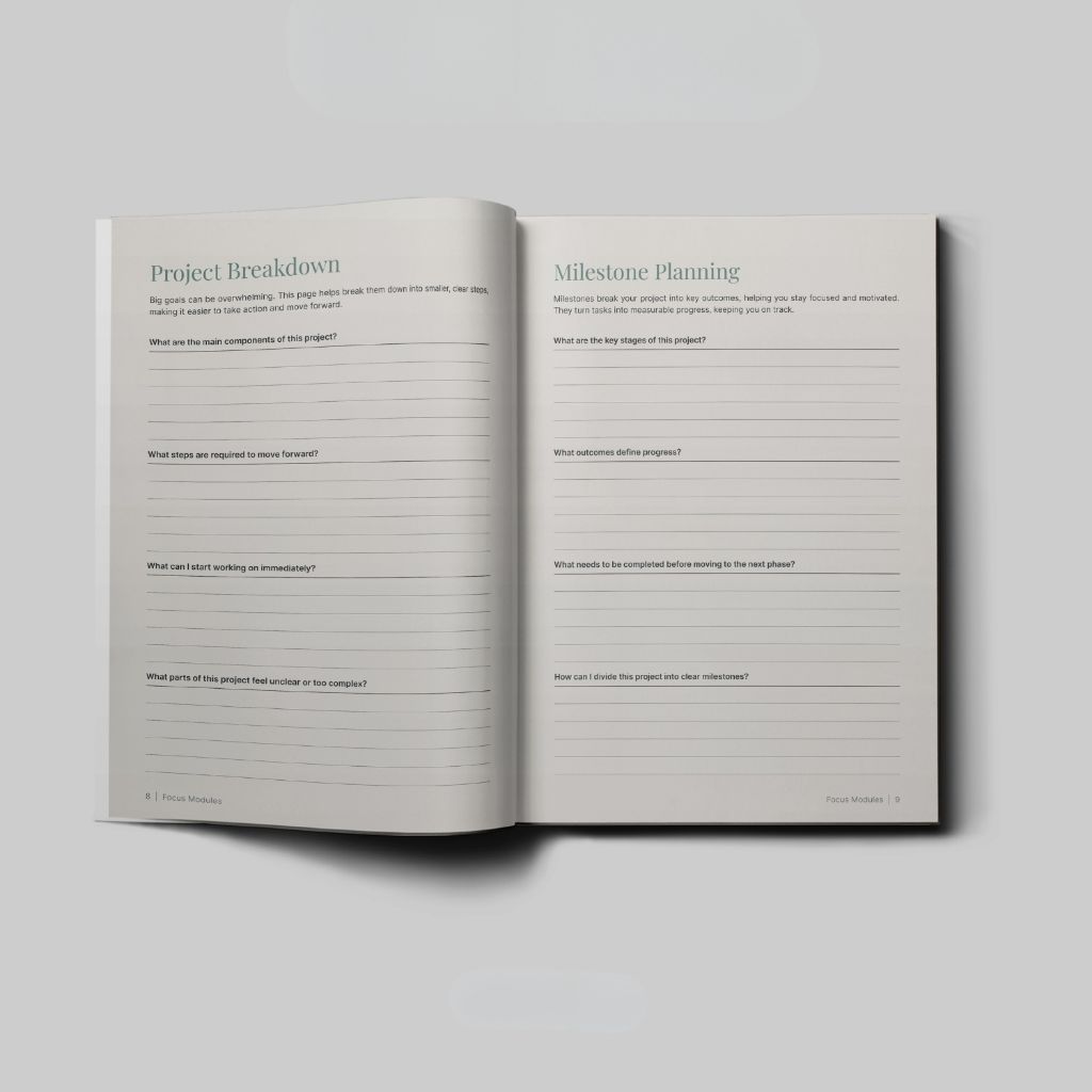 Focus Modules — Project Breakdown and Milestone Planning pages