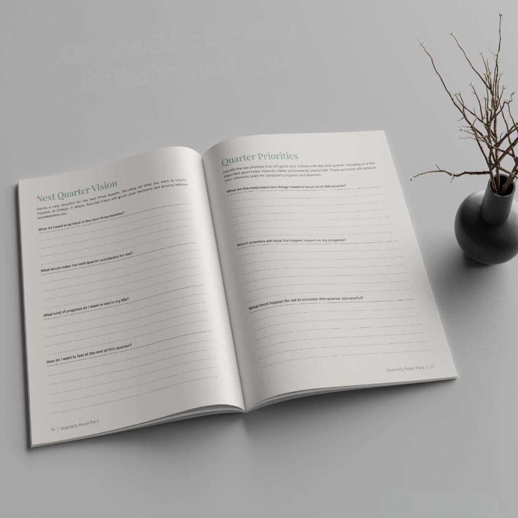 The Quarterly Reset — Next Quarter Vision and Quarter Priorities pages