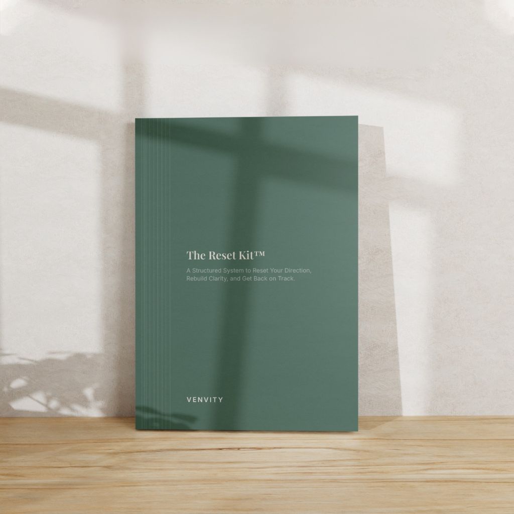 The Reset Kit — cover, sage green on wood surface
