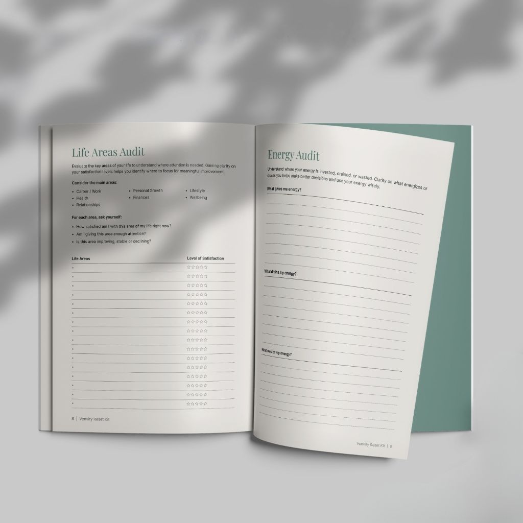 The Reset Kit — Life Areas Audit and Energy Audit pages